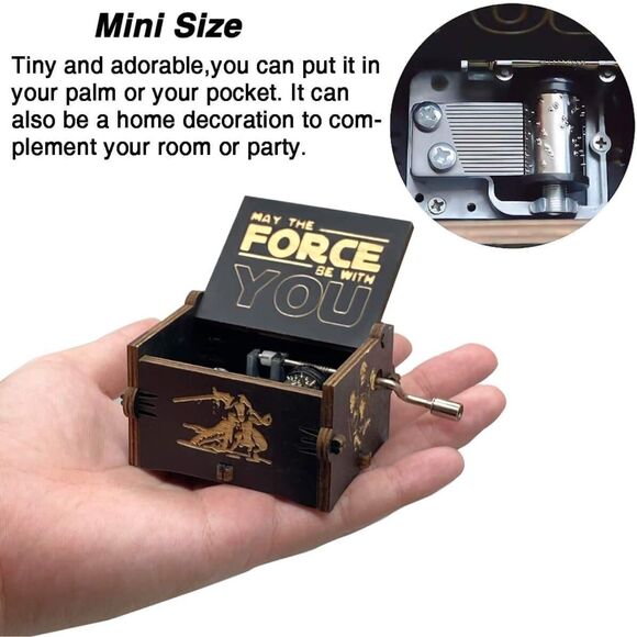 Stocking Stuffer or Gift - Star Wars Wooden Music Box May The Force Be With YOU! - Picture 3 of 6